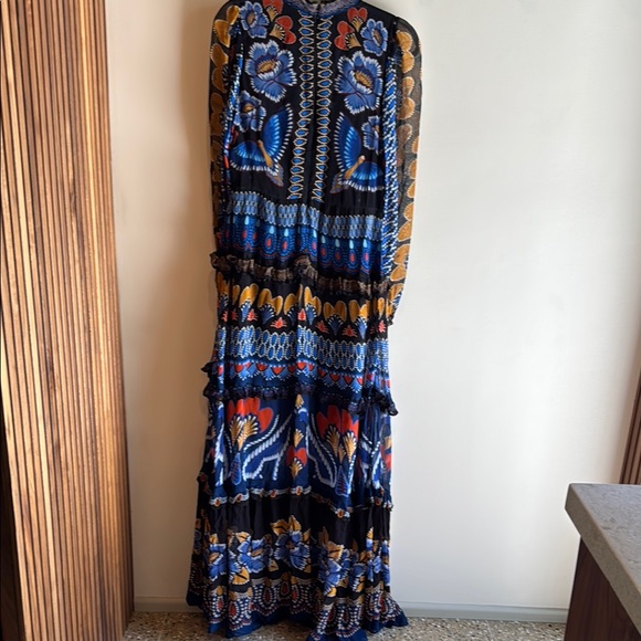FARM Rio Maxi Dress - Multicolor blue and black M - Picture 9 of 13